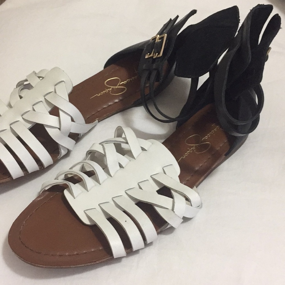 Black and white Jessica Simpson sandals